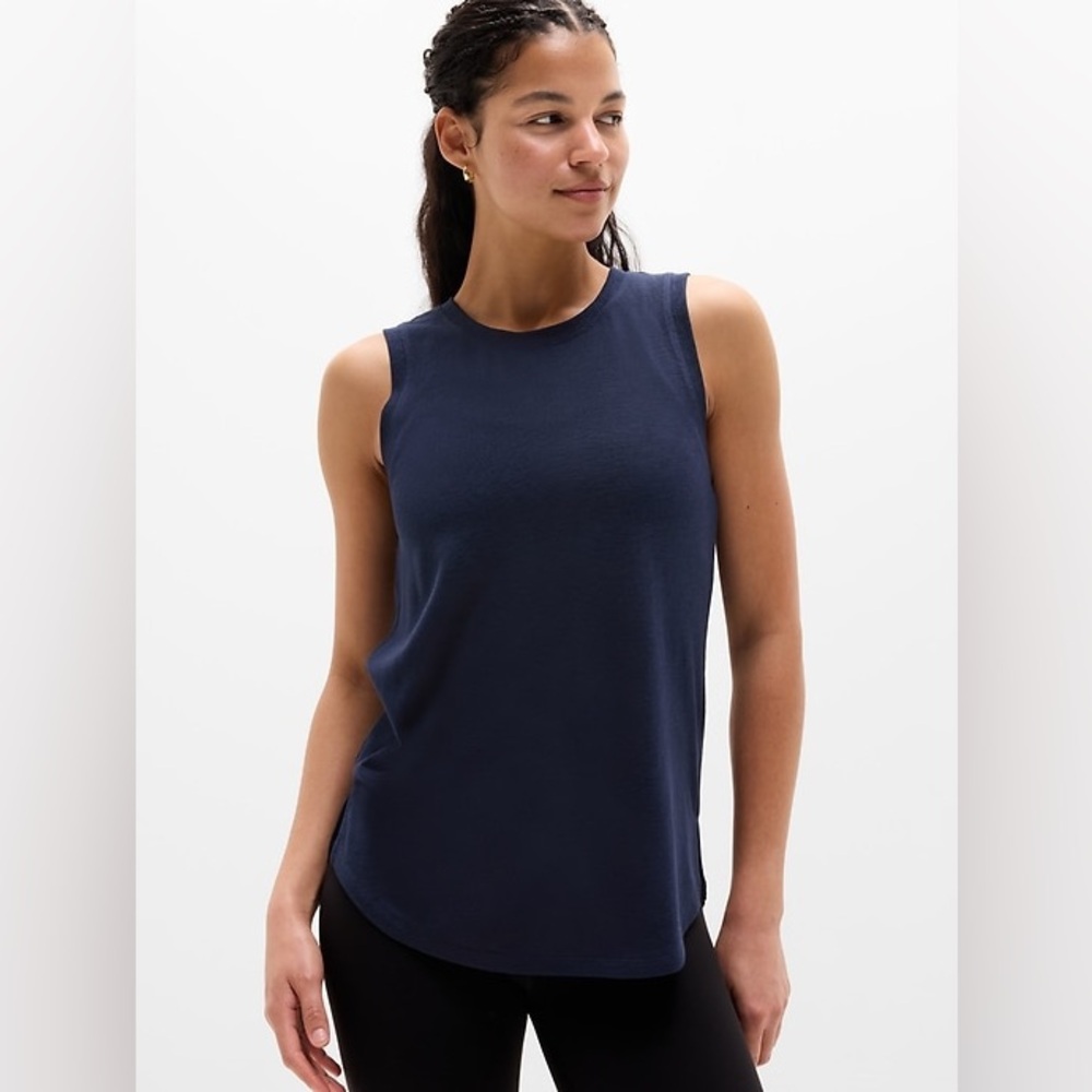 Athleta Navy Breezy Muscle Tank